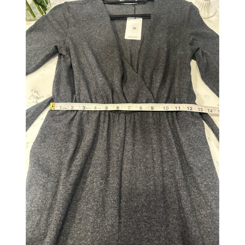 BNWT Mango Long Sleeve V-neck Wide Leg Jumpsuit - Size Medium - Picture 13 of 17